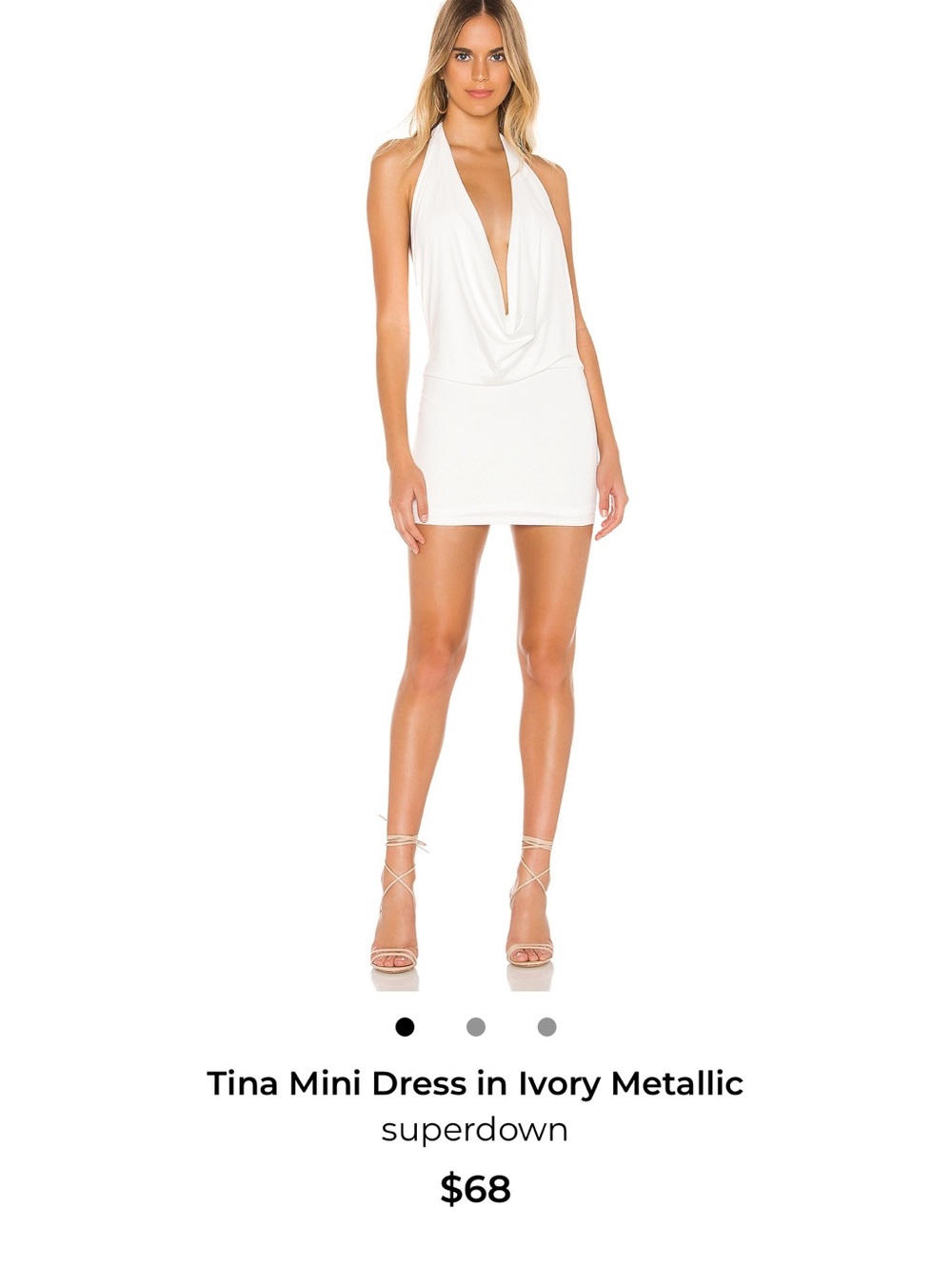 superdown Halter Mini Dress in Ivory